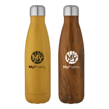 Thermo fles | Roestvrij staal | 500 ml | Hout effect afwerking
