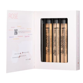 Caja de regalo rosado | Tubo de vidrio | Fabricado en Francia, España e Italia | 5 x 100 ml