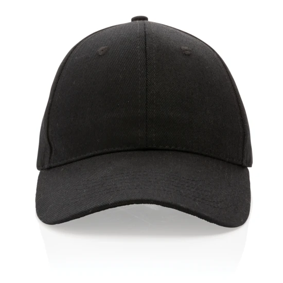 6 panel cap | Recycled cotton 280g/m² | Head size: 58cm | With AWARE™ tracer | Sustainable | black