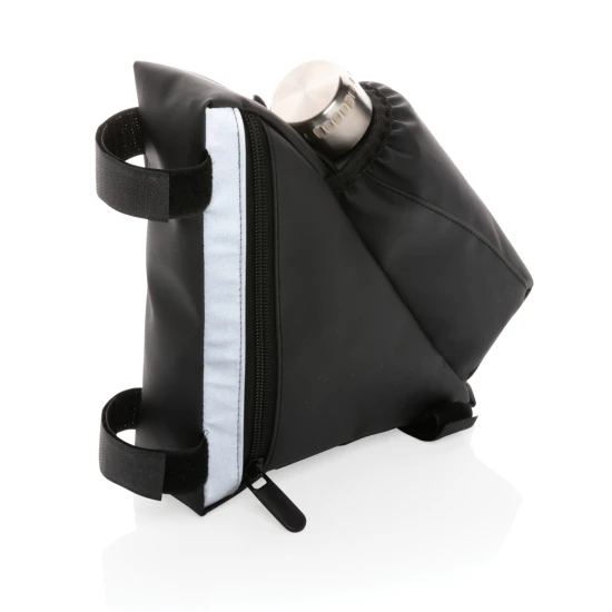 Fietstas met flessenhouder | PU | Hoge zichtbaarheid | zwart