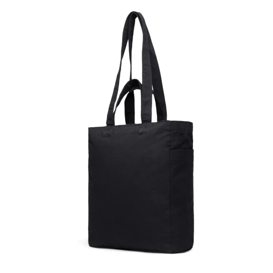 Sac VINGA à fermeture éclair | Toile recyclée 400 g/m² | Deux poches latérales pour bouteilles d'eau | noir