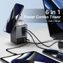 Chargeur GAN + câbles rétractables | Polycarbonate recyclé | Charge sans fil | Câble de charge 65 cm