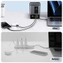 Chargeur GAN + câbles rétractables | Polycarbonate recyclé | Charge sans fil | Câble de charge 65 cm