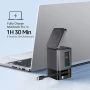 Chargeur GAN + câbles rétractables | Polycarbonate recyclé | Charge sans fil | Câble de charge 65 cm