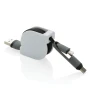 3-in-1 Retractable Cable | ABS | 100cm | Connection for IOS & Android