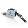 3-in-1 Retractable Cable | ABS | 100cm | Connection for IOS & Android