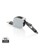 3-in-1 Retractable Cable | ABS | 100cm | Connection for IOS & Android