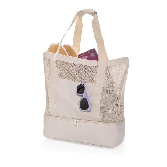Boodschappentas | rPET en PEVA | 37x15x42 cm | Koelcompartiment | beige