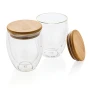 Tasse à double paroi | Verre borosilicate | Couvercle en bambou | 250 ml