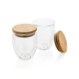 Tasse à double paroi | Verre borosilicate | Couvercle en bambou | 250 ml