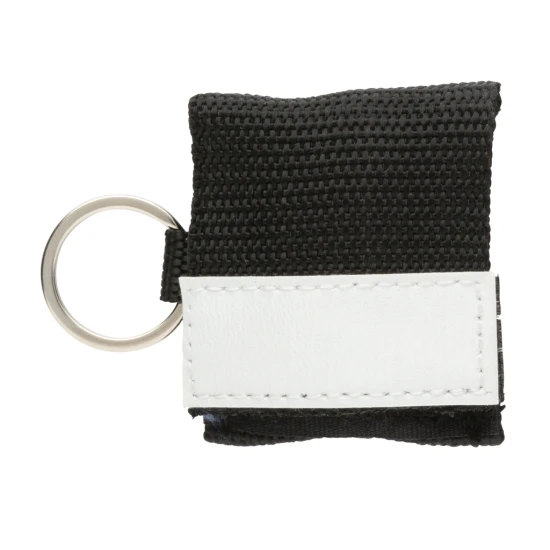 Keychain with CPR mask | Polypropylene  | Steel keyring | black