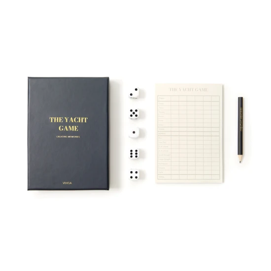 Jeu de table Yatzy pour table basse VINGA | ABS | 3x16,5x12cm | bleu marin