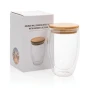 Tasse à double paroi | Verre borosilicate | Couvercle en bambou | 350ml