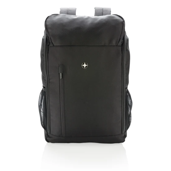 Swiss Peak laptop backpack | rPET | 15'' laptop compartment | Various PFID pockets | Sustainable | black