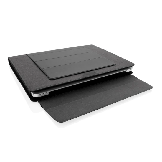 Laptop sleeve and workstation | PU & Polyester | 3x28x36,9cm | 2 in 1 | black