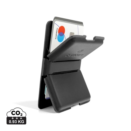 Telefoon portemonnee | Polyurethaan | 6,6 x 9,6 x 1 cm | MagSafe-compatibele case | Zwart