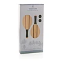 Set de frescobol | Bois de pin et sapelli | 2 raquettes | 2 balles | Pochette en coton
