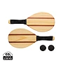 Set de frescobol | Bois de pin et sapelli | 2 raquettes | 2 balles | Pochette en coton