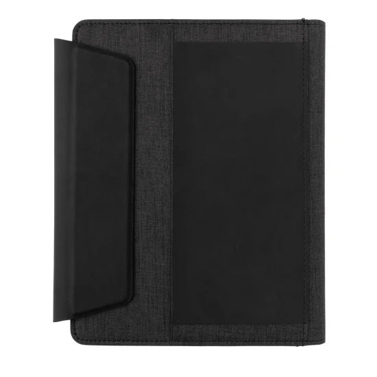A5 Portfolio | Polyester | Notebook | Wireless charging phone stand | Incl. powerbank | black