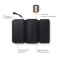 Power bank | Recycled ABS and PC | 10000 mAh | Solar charging | 3 panels | Fast charging | Built-in USB-C and Lightning cables