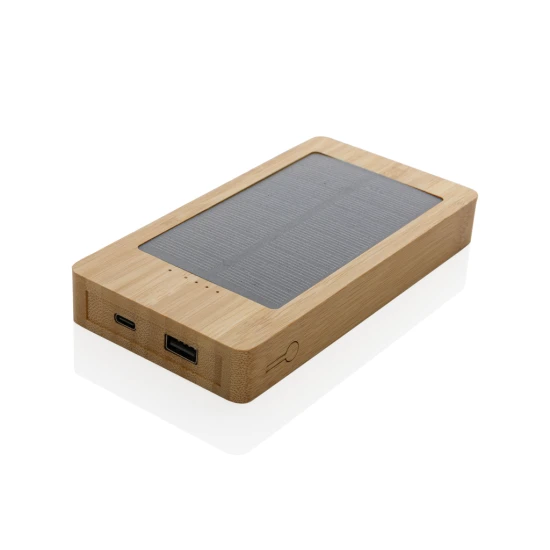 Solar power bank | Bamboo | 10000 mAh | Sustainable | brown