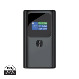 Power bank | Aluminium | 10000 mAh | 55W fast charging | 2 USB-C and USB-A | Display