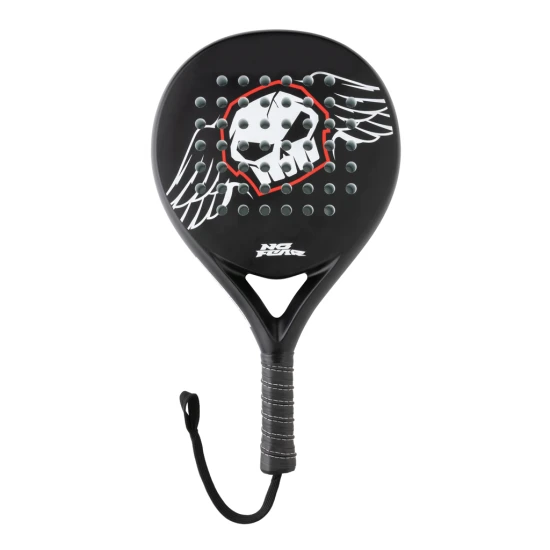 Padelracket | Glasvezel | Met draagriem | zwart