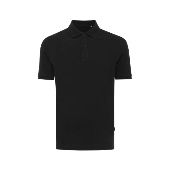 Iqoniq polo shirt | Recycled & organic cotton pique 220g/m² | Unisex | With AWARE™ tracer | black