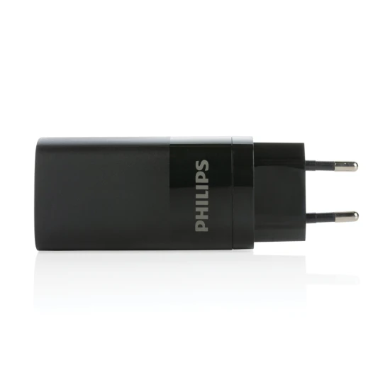 USB wall charger | Philips | ABS | 65W | 3-port USB | black