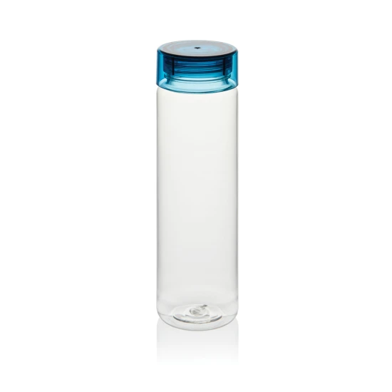 Transparent water bottle | rPET | 0,6L | With large opening | blue