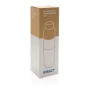 Grote waterfles met bamboe dop | Borosilicaat glas | 750 ml | Gravure