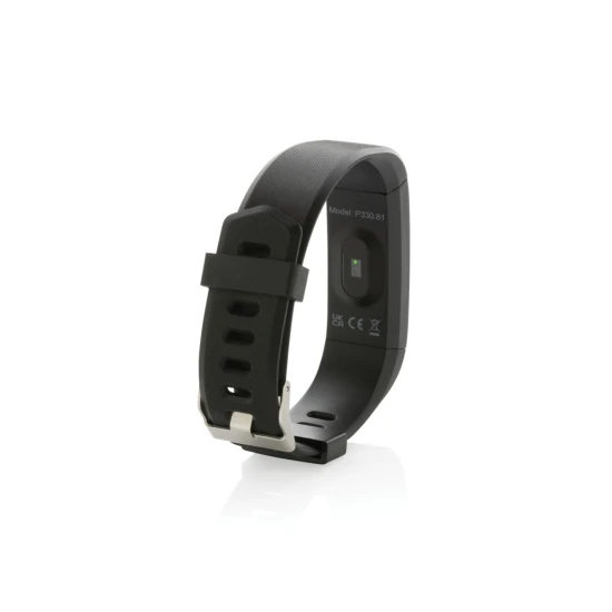 Activity tracker | Gerecycled TPU | Met hartslagmeter | Waterdicht | zwart