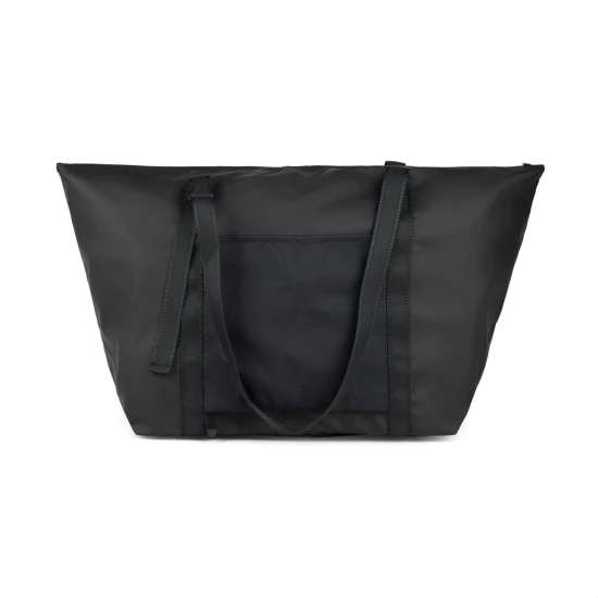 VINGA weekend bag | Recycled polyester | 28x38x35cm | Trolley sleeve | Lightweight | black