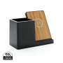 10W Wireless charger | Recycled plastic | With pen holder | 2 USB ports