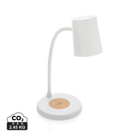 Draadloze bureaulamp | Gerecycled ABS en kurk | Draadloos opladen 15W