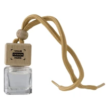Désodorisant voiture rechargeable | Verre | Couvercle en bois de hêtre | Sans alcool