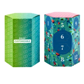 Calendrier de l'Avent | Carton | Hexagonal | A remplir | Quadrichromie