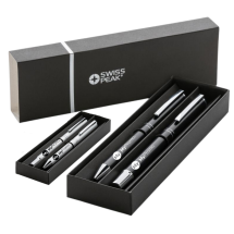 Swiss Peak Cedar pen set | Recycled aluminium | RCS certified | 2 pens in sleeve box