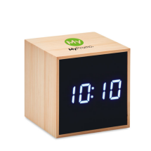 Wekker | Bamboe | Led | Kwadratisch Wekker | Bamboe | Led | Kwadratisch