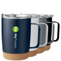 Gobelet à double paroi | Acier inoxydable | 300ml | Avec base en liège Gobelet à double paroi | Acier inoxydable | 300ml | Avec base en liège