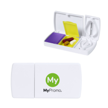 Pillbox | Plastics | Safety lock | Blade to split pills Pillbox | Plastics | Safety lock | Blade to split pills
