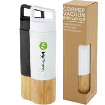 Gourde isotherme | Acier inoxydable & bambou | 540ml | Avec ouverture large Gourde isotherme | Acier inoxydable & bambou | 540ml | Avec ouverture large