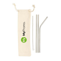 Straw set | Stainless steel | 3 items | In cotton pouch Straw set | Stainless steel | 3 items | In cotton pouch