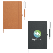 A5 notitieboek | Gerecycled leer | 80 vellen | Met penhouder A5 notitieboek | Gerecycled leer | 80 vellen | Met penhouder