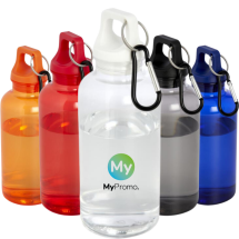 Wasserflasche | Recycelter Kunststoff | 400 ml | Mit Karabiner