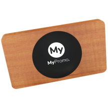 Houten powerbank | Draadloos | Met oplichtend logo