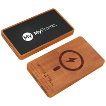 Draadloze powerbank | Hout & rPET | 5000 mAh | Magnetisch