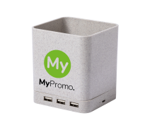 Mutifunctional pen holder | with USB Hub | Wheat straw | Wireless charger Mutifunctional pen holder | with USB Hub | Wheat straw | Wireless charger