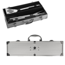 3-piece barbecue set | Stainless steel | Aluminium case 3-piece barbecue set | Stainless steel | Aluminium case