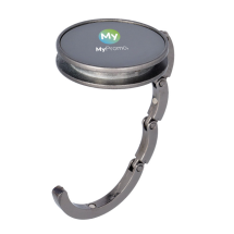 Taschenhänger | Metall | ø45×10 mm | Mit Gunmetal-Finish und glänzender Platte Taschenhänger | Metall | ø45×10 mm | Mit Gunmetal-Finish und glänzender Platte